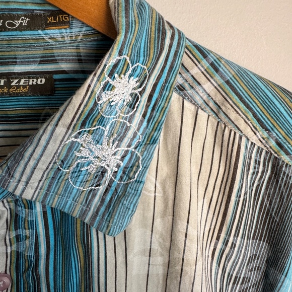 Point Zero Black Label Vintage Short Sleeve Tropical Button Up Shirt Size XL Dad - Picture 5 of 12